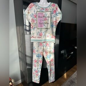 Floral Women's Jogger Set - Cream and Pink